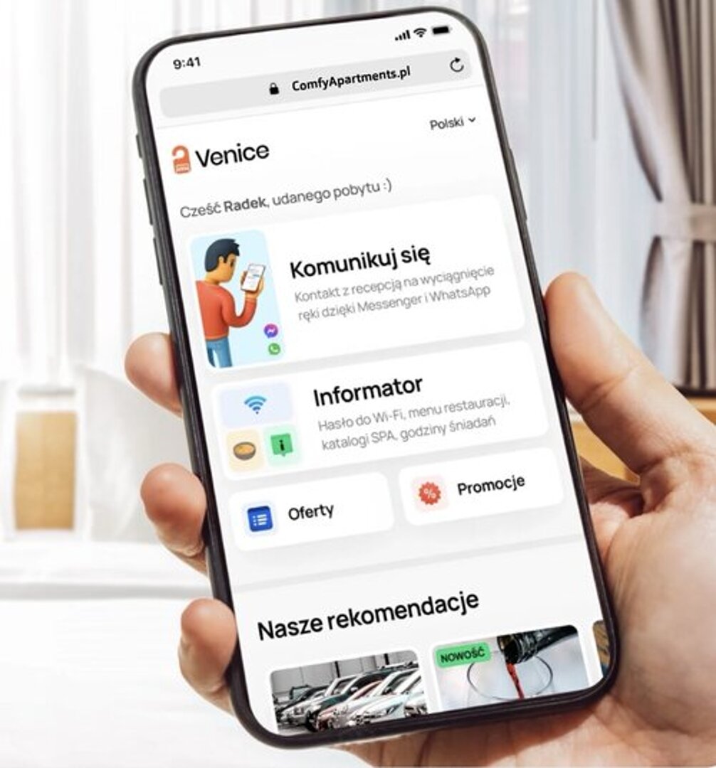 Aplikacja SmartHotel - cyfrowy concierge Comfy Apartments w Twoim telefonie